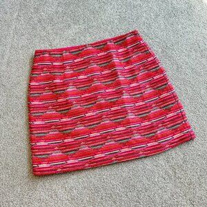 - LOFT Ikat Print Jacquard Mini Skirt Colorful Summer Preppy US 6   - O2084